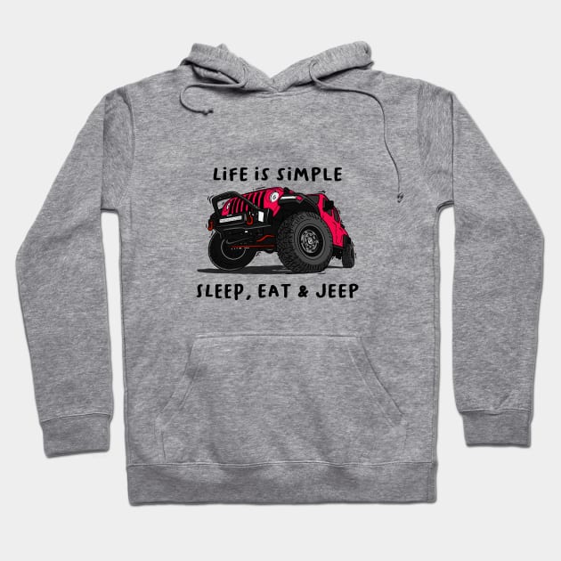 American Jeep Pink Hoodie by 4x4 Sketch